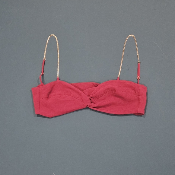 Vix Paula Hermanny-Dhara Detail Short Top and Skirt Set- Plum Top size S skirt M - Picture 3 of 5